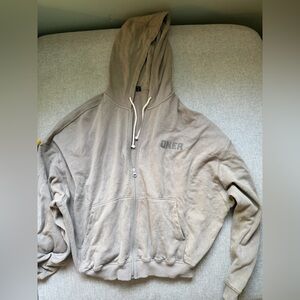 Oner Active raw lounge zip up hoodie  washed warm sand